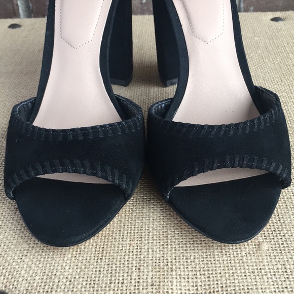 Aldo Suede Ankle Strap Block Heels - Picture 2 of 8